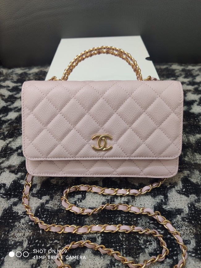 Chanel FLAP PHONE HOLDER WITH CHAIN AP3575 PINK