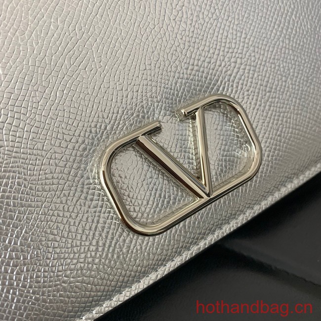 VALENTINO grain calfskin leather bag 0688 Silver