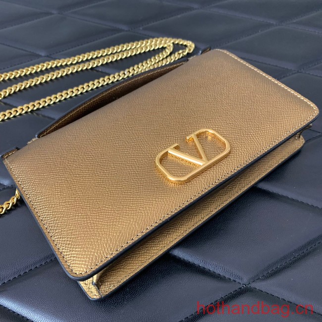 VALENTINO grain calfskin leather bag 0688 gold