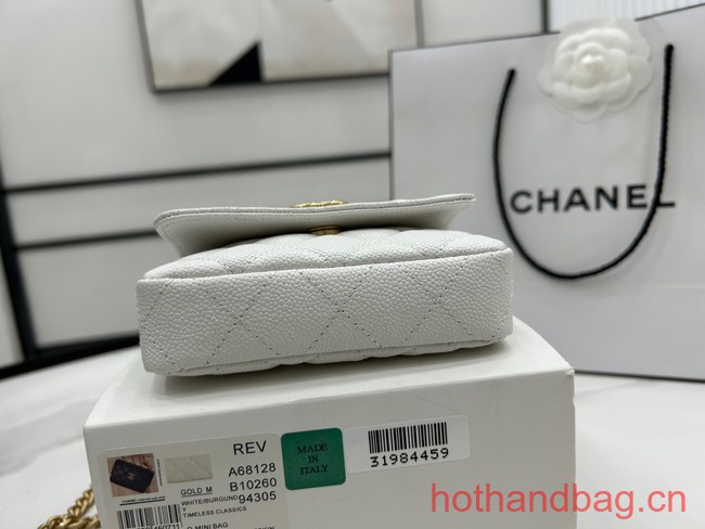 Chanel NANO CLUTCH WITH CHAIN A68128 white