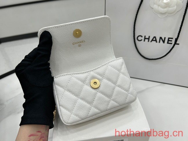 Chanel NANO CLUTCH WITH CHAIN A68128 white