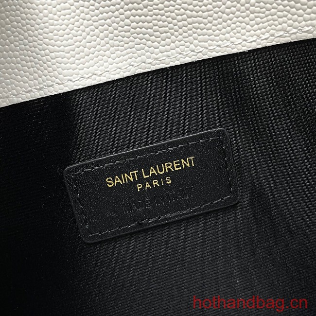 SAINT LAURENT UPTOWN POUCH IN GRAIN LEATHER 565739 WHITE