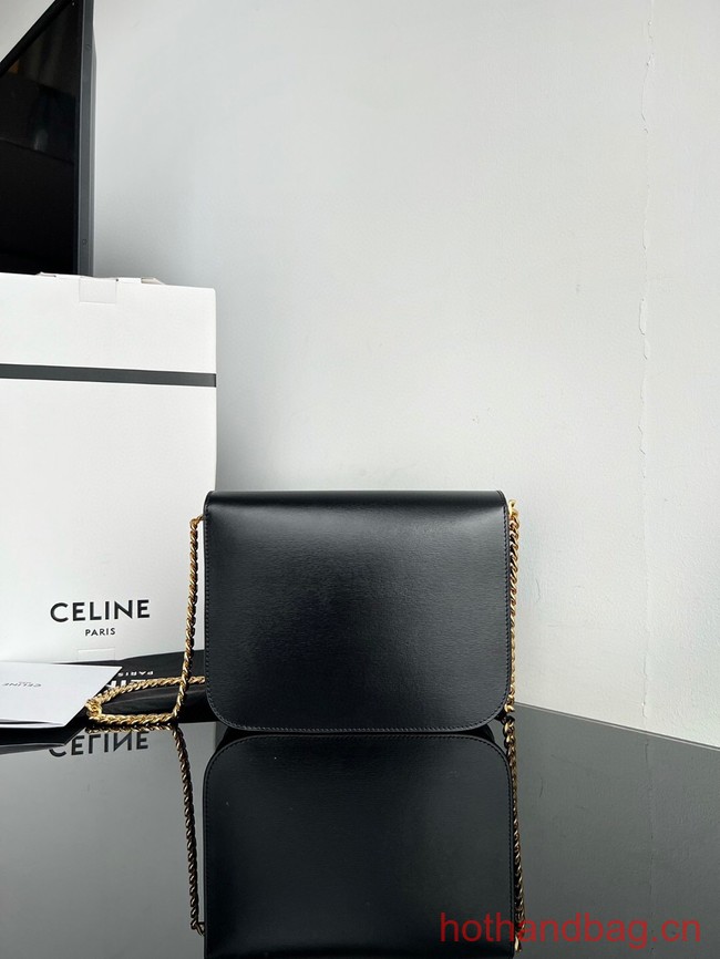 Celine MEDIUM COLLEGE BAG IN SHINY CALFSKIN 113583 BLACK