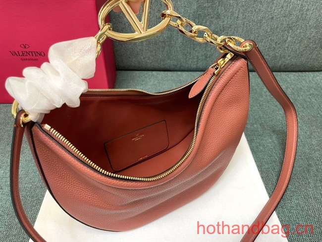 VALENTINO Vlogo Moon small leather HOBO bag chain N08J Watermelon red