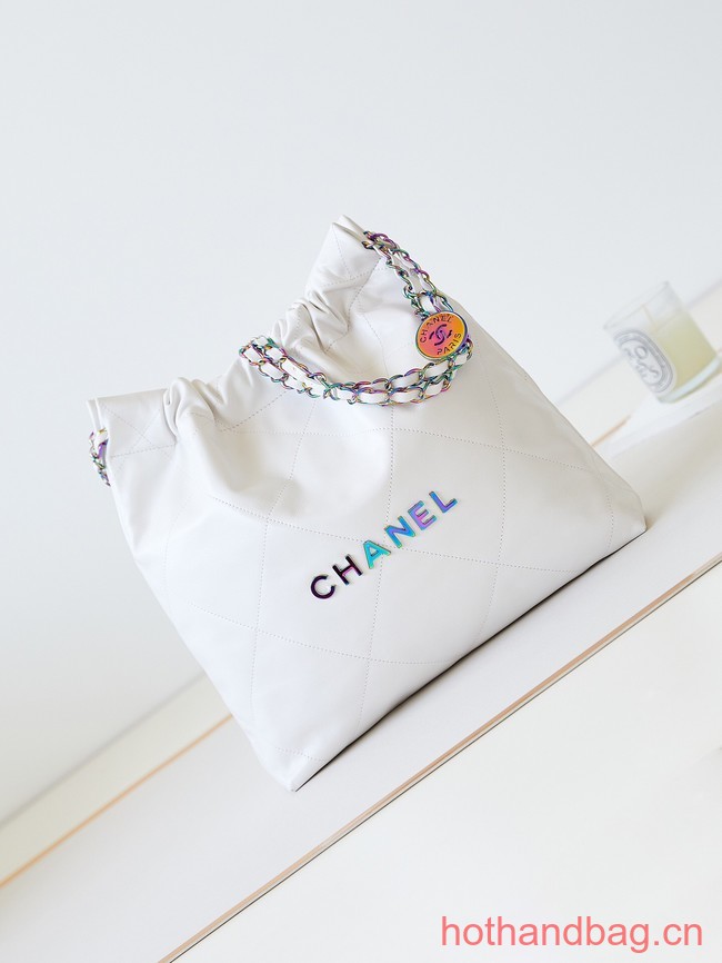 chanel 22 small handbag AS3260 white