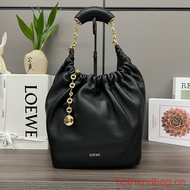 Loewe Squeeze small Napa sheepskin leather bag 652329 black