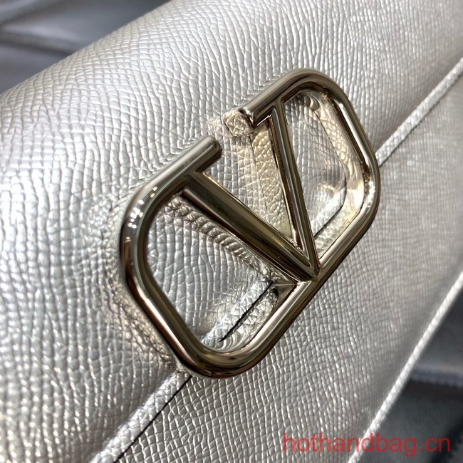 VALENTINO grain calfskin leather bag 0681 Silver