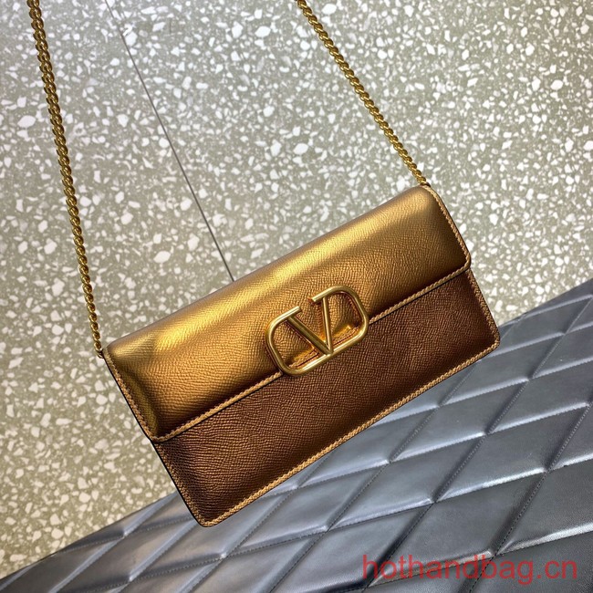 VALENTINO grain calfskin leather bag 0681 gold
