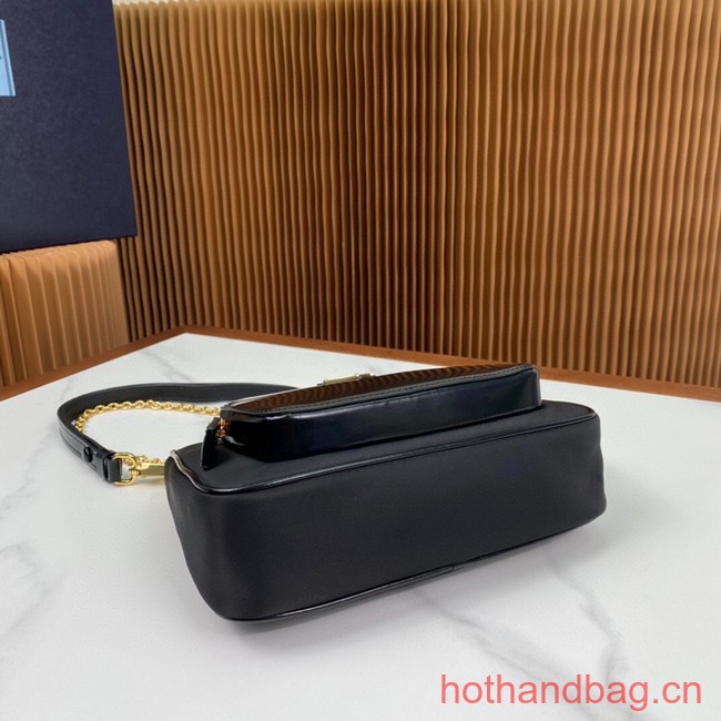 Prada Re-Nylon and brushed leather mini-bag 1BC198 black