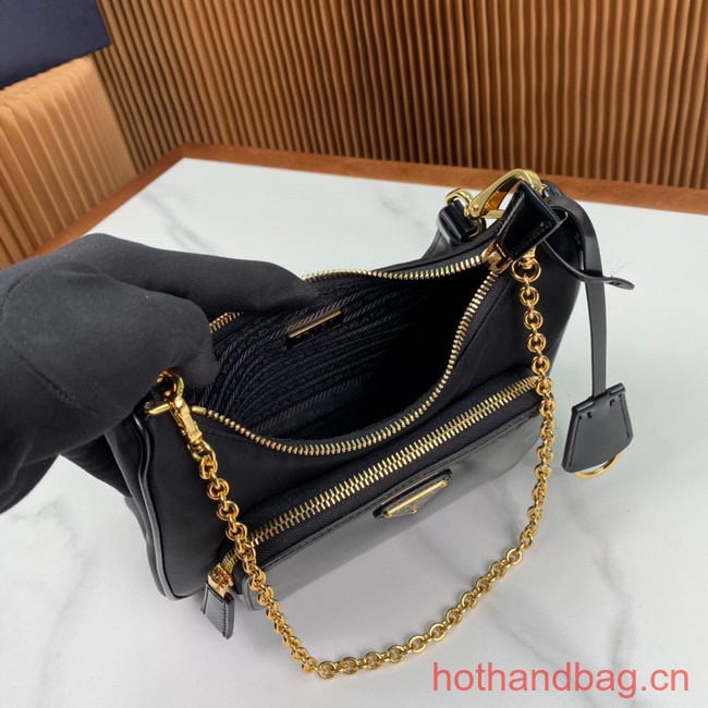 Prada Re-Nylon and brushed leather mini-bag 1BC198 black