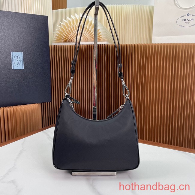 Prada Re-Nylon and brushed leather mini-bag 1BD198 black