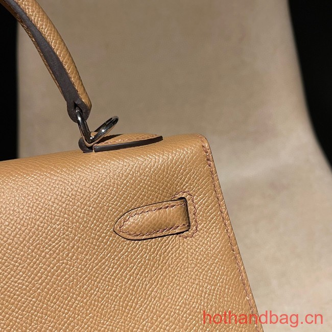 Hermes original Kelly Epsom Leather KL25 gold brown