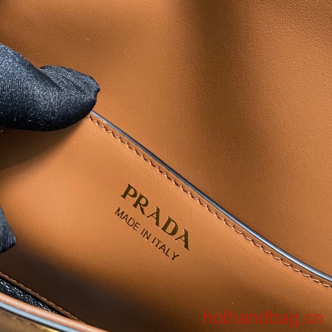 Prada Leather shoulder bag 1BD339 Cognac