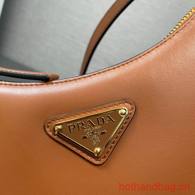 Prada leather shoulder bag 1BC199 brown