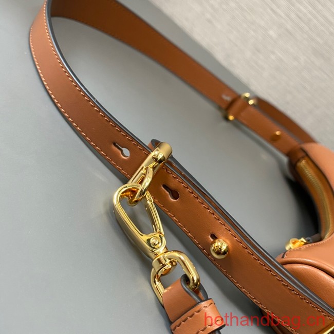 Prada leather shoulder bag 1BC199 brown