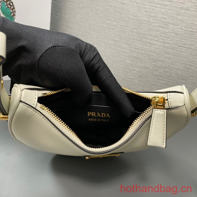 Prada leather shoulder bag 1BC199 white