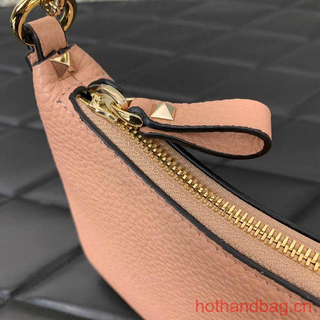 VALENTINO Rockstud calfskin small HOBO bag AG098 pink