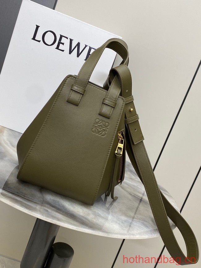 Loewe Classic Satin cow leather Hammock bag 96553 dark green 
