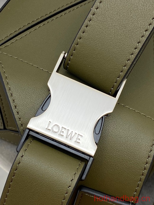 Loewe mini Classic Leather Puzzle Fanny Pack 02948 dark green