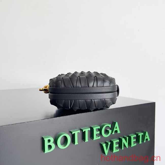 Bottega Veneta Knot Knotted Intreccio leather minaudiere 717622 black