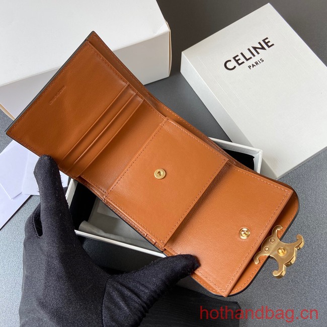 Celine SMALL WALLET TRIOMPHE IN TRIOMPHE CANVAS 10D782 TAN