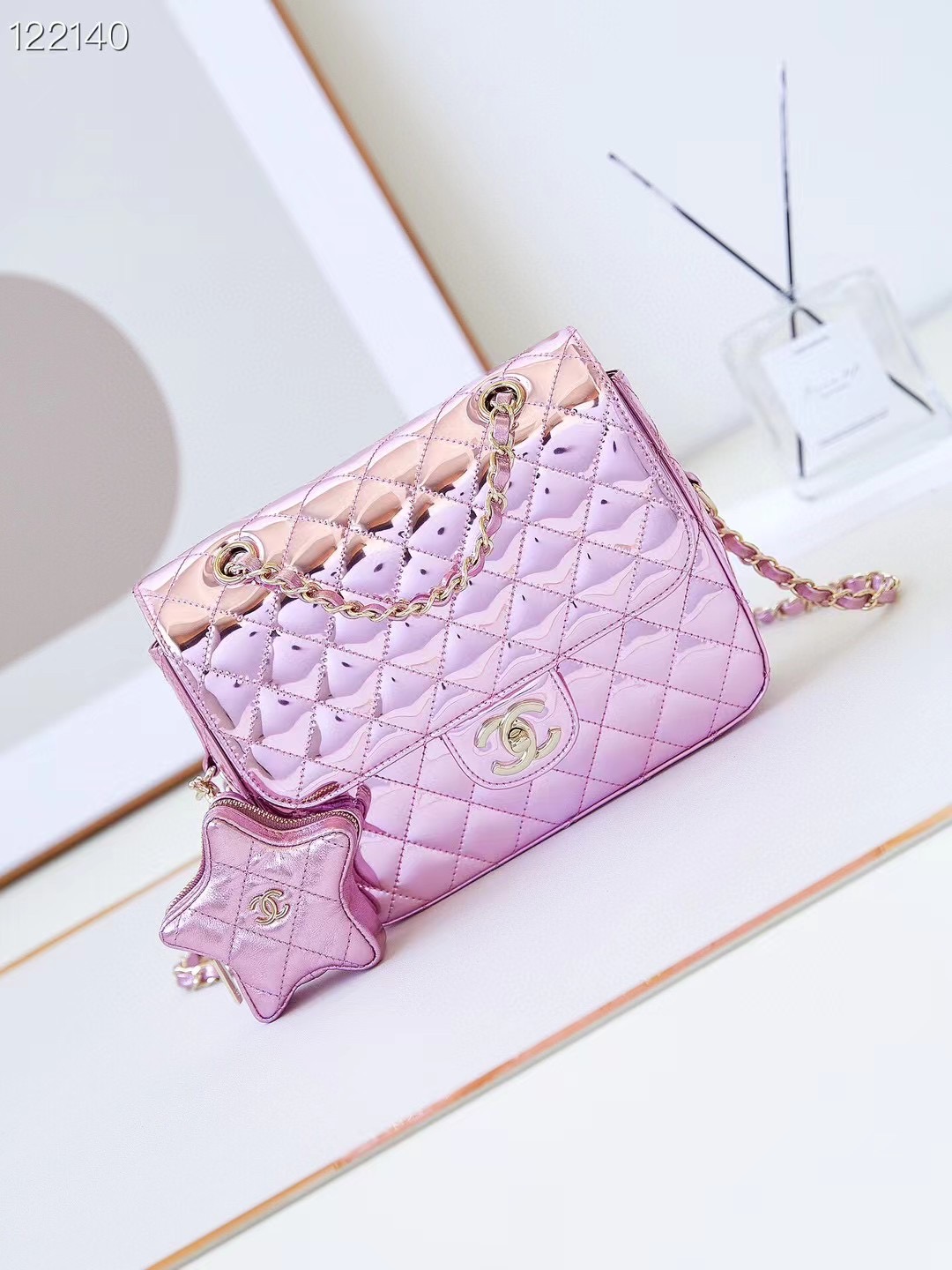 Chanel BACKPACK & STAR COIN PURSE AS4649 pink