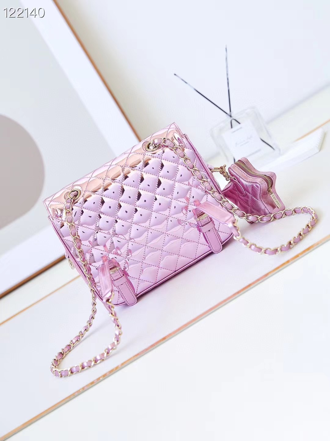 Chanel BACKPACK & STAR COIN PURSE AS4649 pink