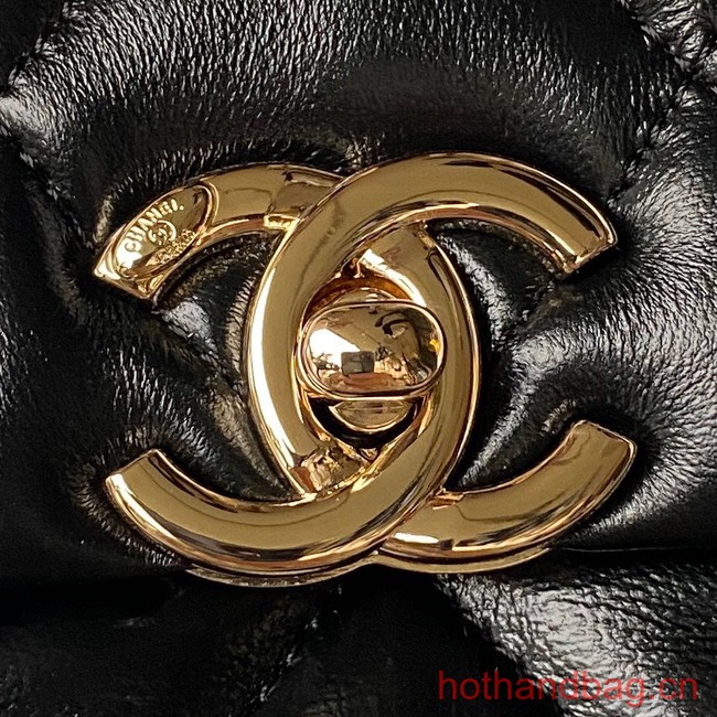Chanel small flap bag with top handle AS4543 black