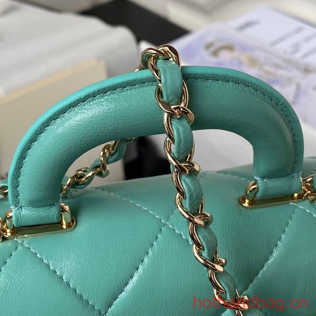 Chanel small flap bag with top handle AS4543 green