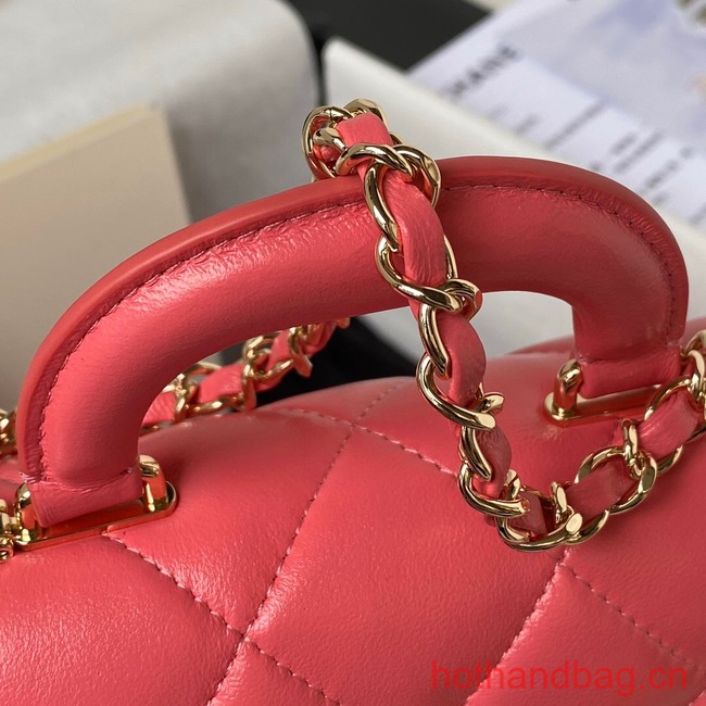 Chanel small flap bag with top handle AS4543 pink