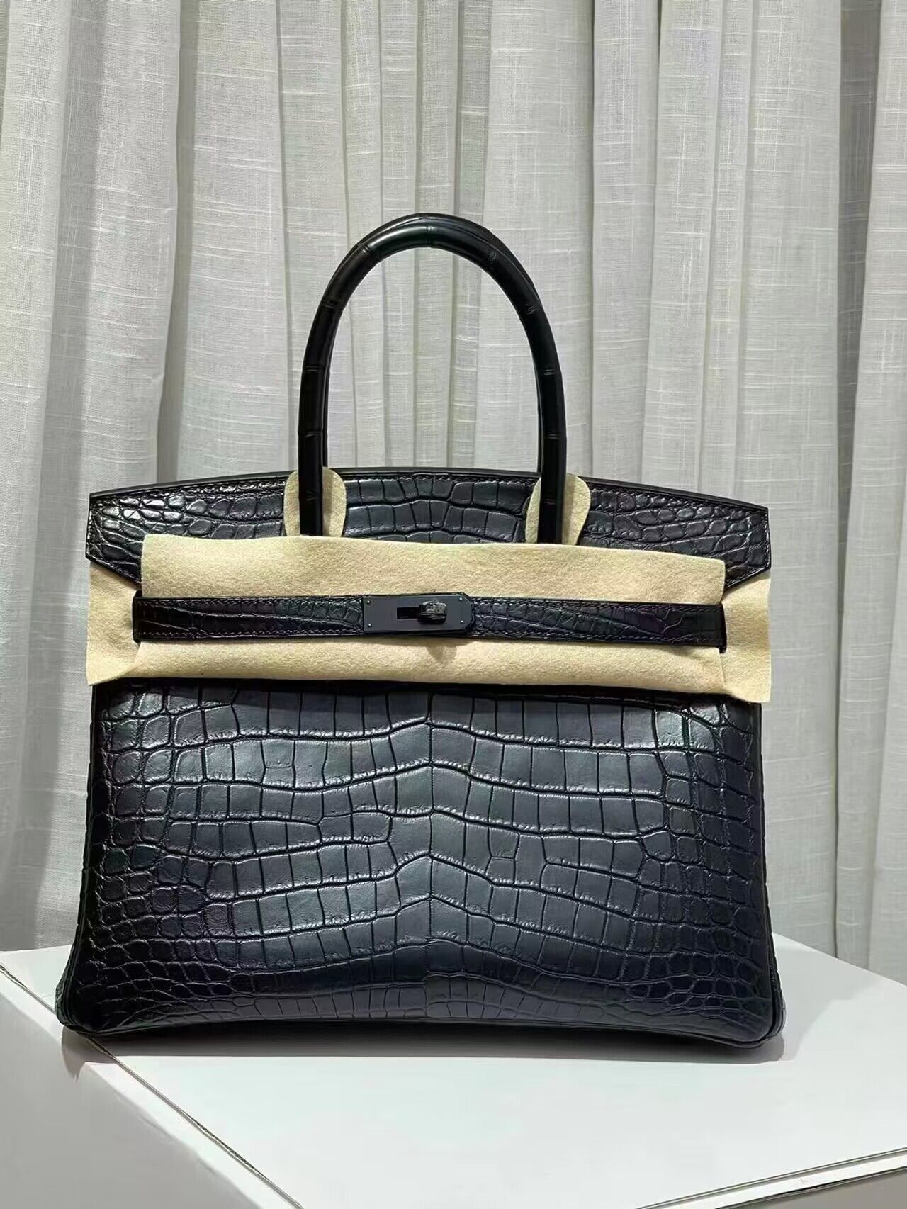 Hermes Birkin 30CM Original Crocodile Leather Bag BK30 Black