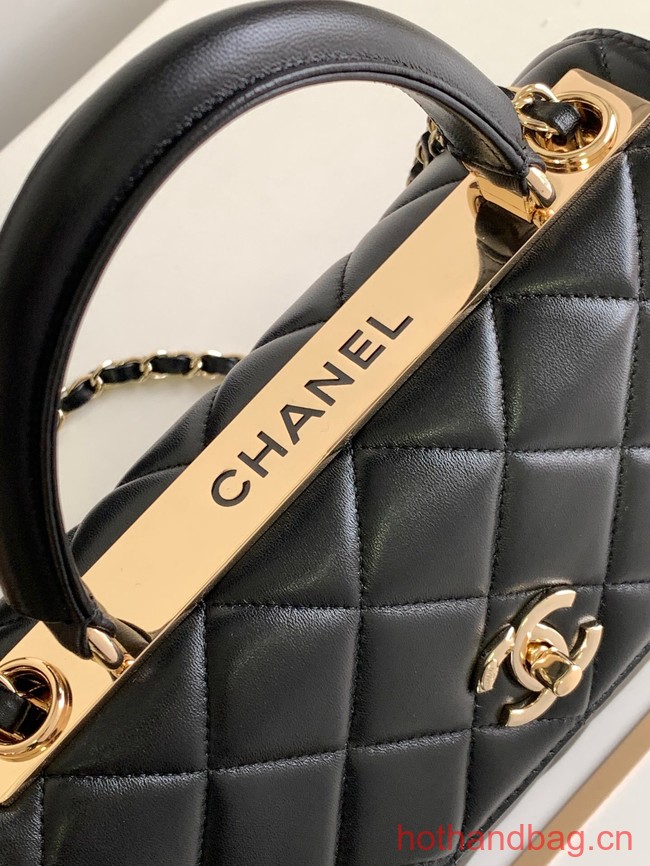 Chanel FLAP BAG WITH TOP HANDLE AS92236 black