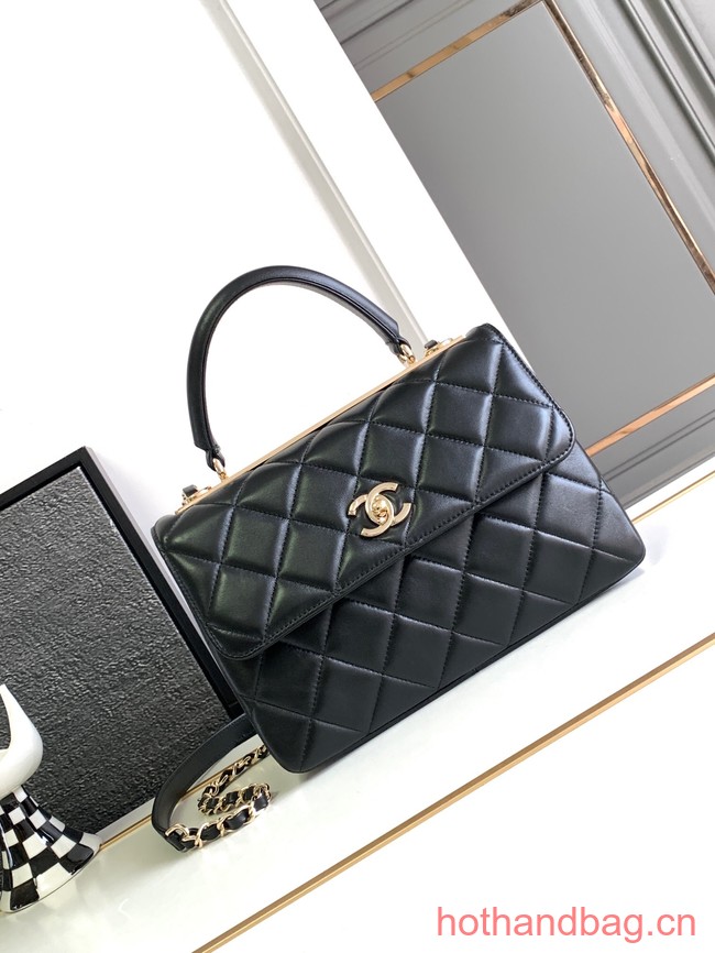 Chanel FLAP BAG WITH TOP HANDLE AS92236 black