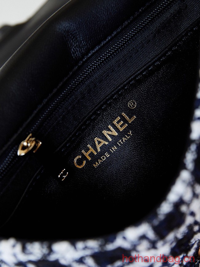 Chanel small Tweed CLASSIC HANDBAG AS3782 black