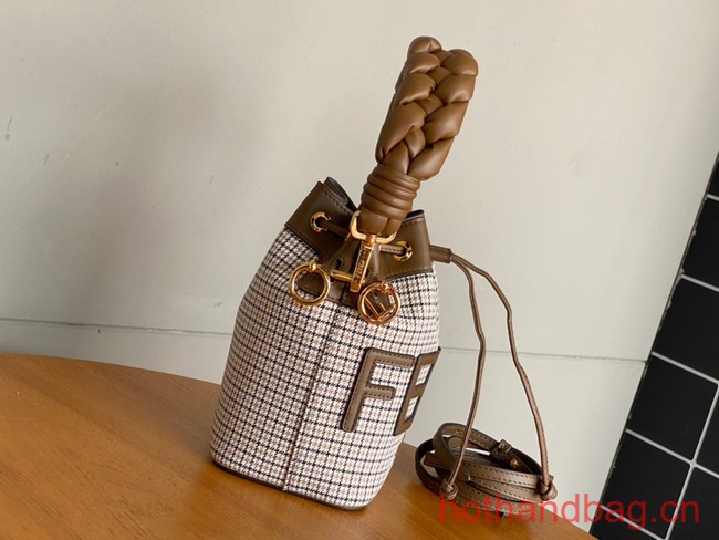 Fendi Mon Tresor fabric mini bag with FF motif 0111 brown