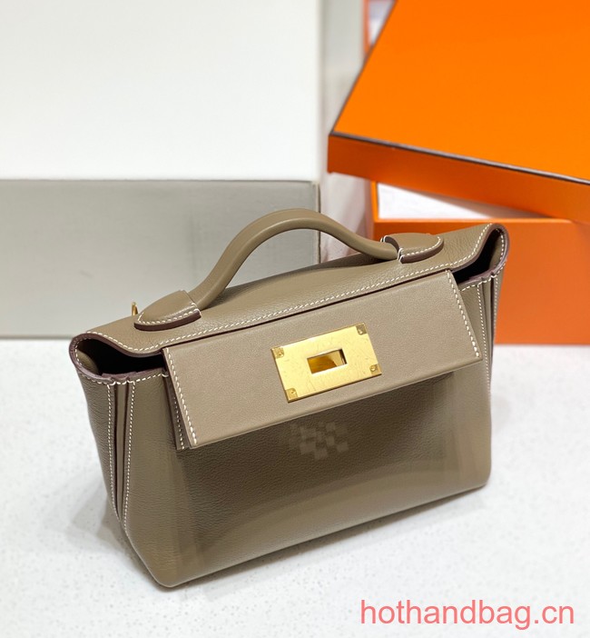 Hermes Original Togo Leather Bag H3621 gray