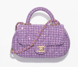 Chanel SMALL BAG WITH TOP HANDLE AS4573 Purple & Silver