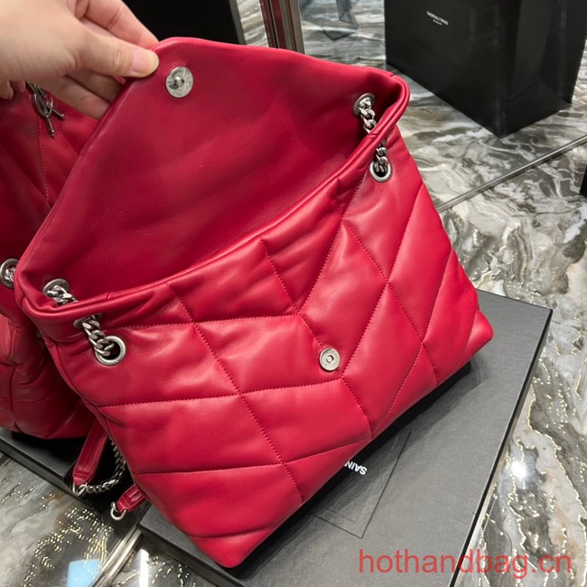 Yves Saint Laurent PUFFER SMALL CHAIN BAG IN QUILTED LAMBSKIN Y577475 red