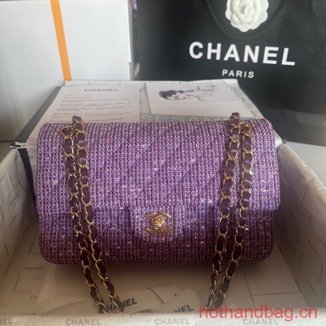 Chanel CLASSIC HANDBAG A01112 Purple