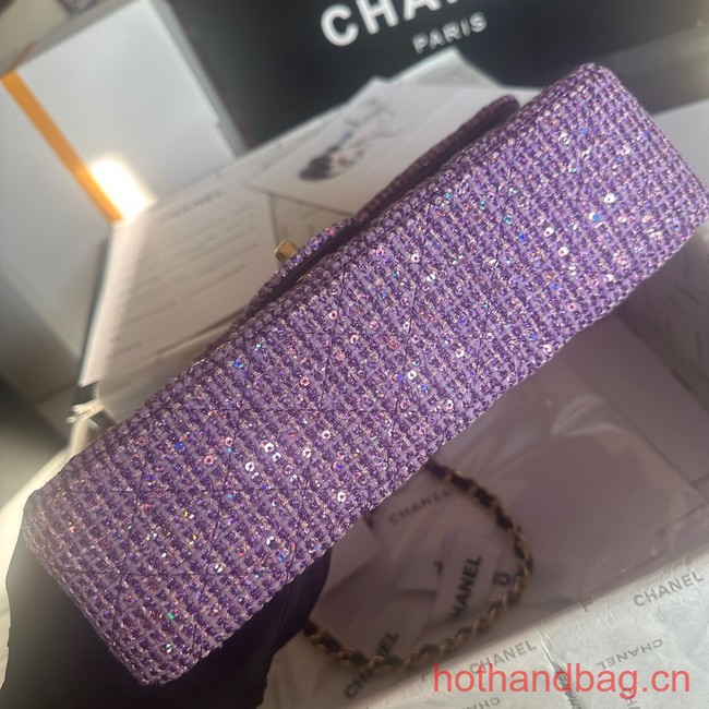 Chanel CLASSIC HANDBAG A01112 Purple