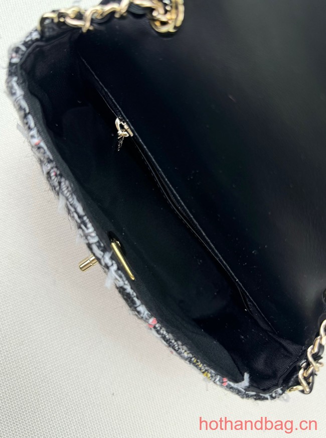 Chanel Tweed CLUTCH WITH CHAIN AS3782 black