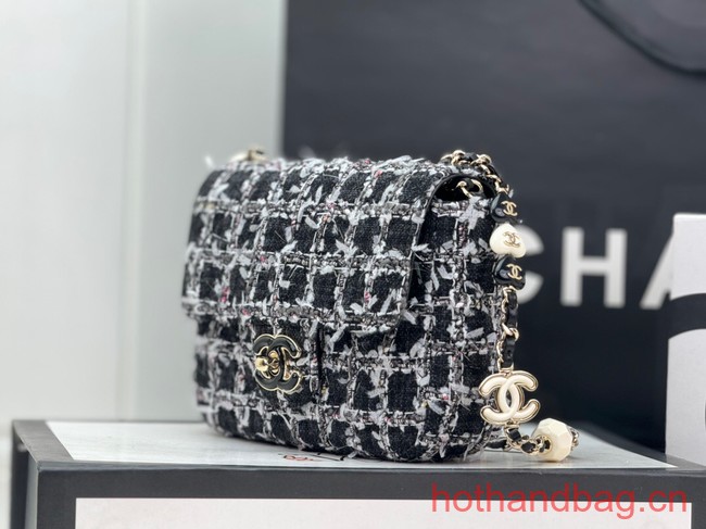 Chanel Tweed CLUTCH WITH CHAIN AS3782 black