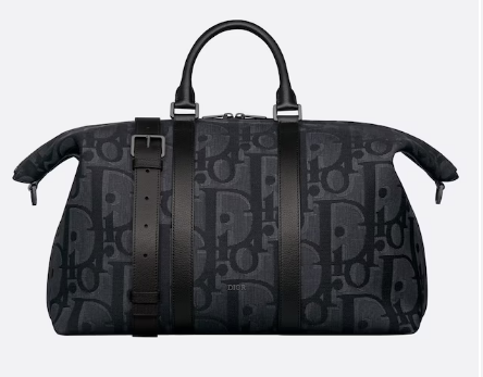 DIOR WEEKENDER 40 BAG Black Maxi Dior Oblique Jacquard 1ESDU134