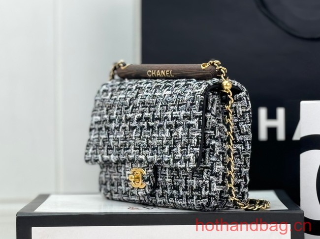 Chanel Tweed CLUTCH WITH CHAIN AS4151 black