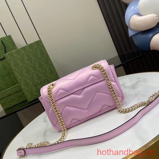 Gucci GG MARMONT MINI SHOULDER BAG 446744 Pink iridescent