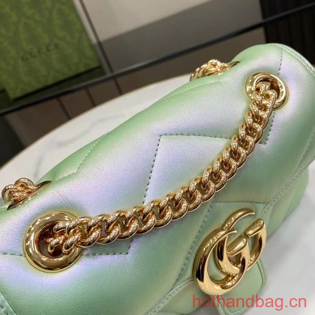 Gucci GG MARMONT MINI SHOULDER BAG 446744 green iridescent