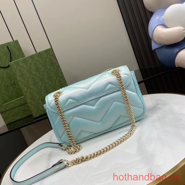 Gucci GG MARMONT SMALL SHOULDER BAG 443497 Blue iridescent 