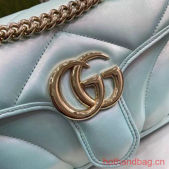Gucci GG MARMONT SMALL SHOULDER BAG 443497 Blue iridescent 