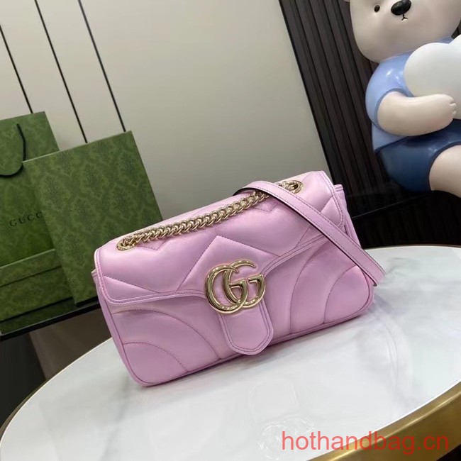 Gucci GG MARMONT SMALL SHOULDER BAG 443497 Pink iridescent