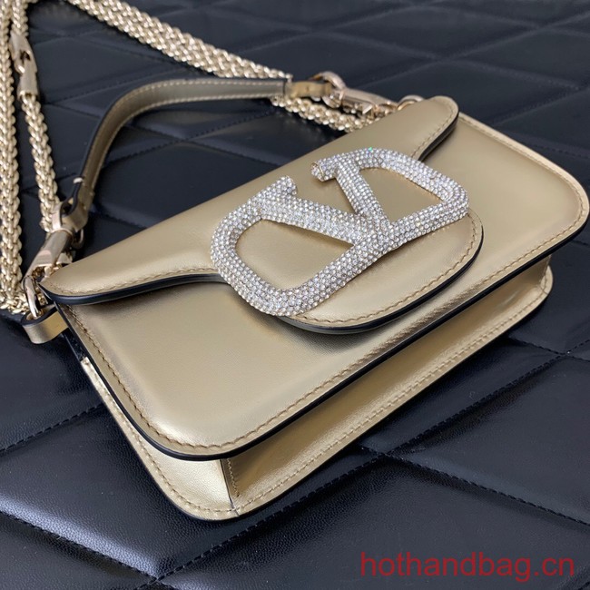 VALENTINO V logo MINI LOCO sheepskin bags B0L97 Champagne gold
